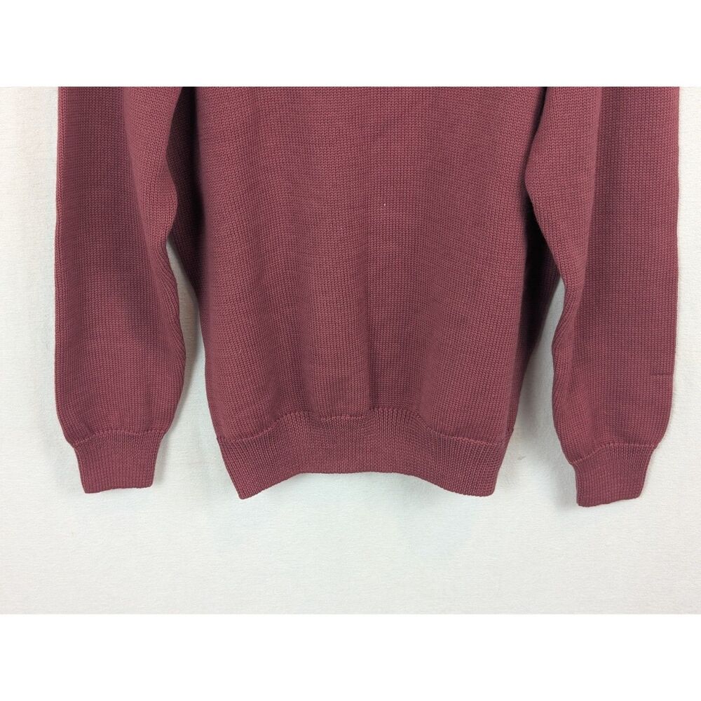 Vintage Ralph Lauren Wool Sweater Burgundy Men's Size Large Made in USA - Picture 4 of 8